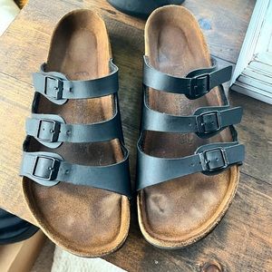 BIRKENSTOCK Florida Soft Footbed Black Sandals size 10